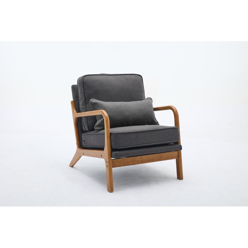 Holdyn Upholstered Armchair, Dark Gray Linen