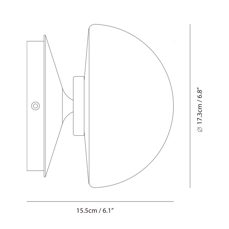 Pensee 1 - Light LED Flush Mounted Sconce, Black