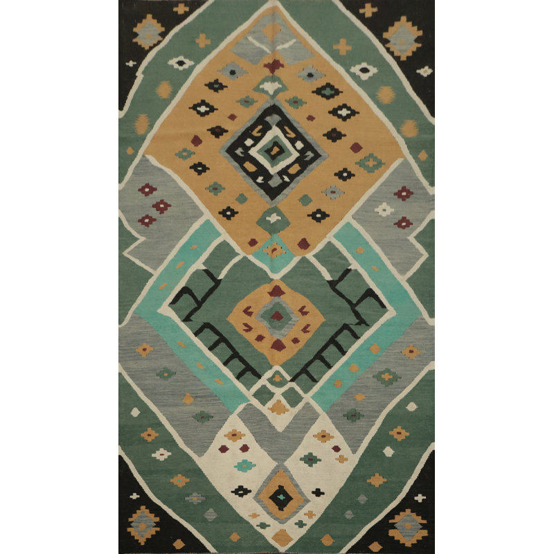 Tapis kilim vibrant aux tons de terre 5 x 9