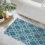 Tapis bleu sarcelle / blanc Biana-1035917888