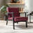 Havva 21.65'' Wide Tufted Artificial Leather Mid-Century Modern Armchair-1092699174