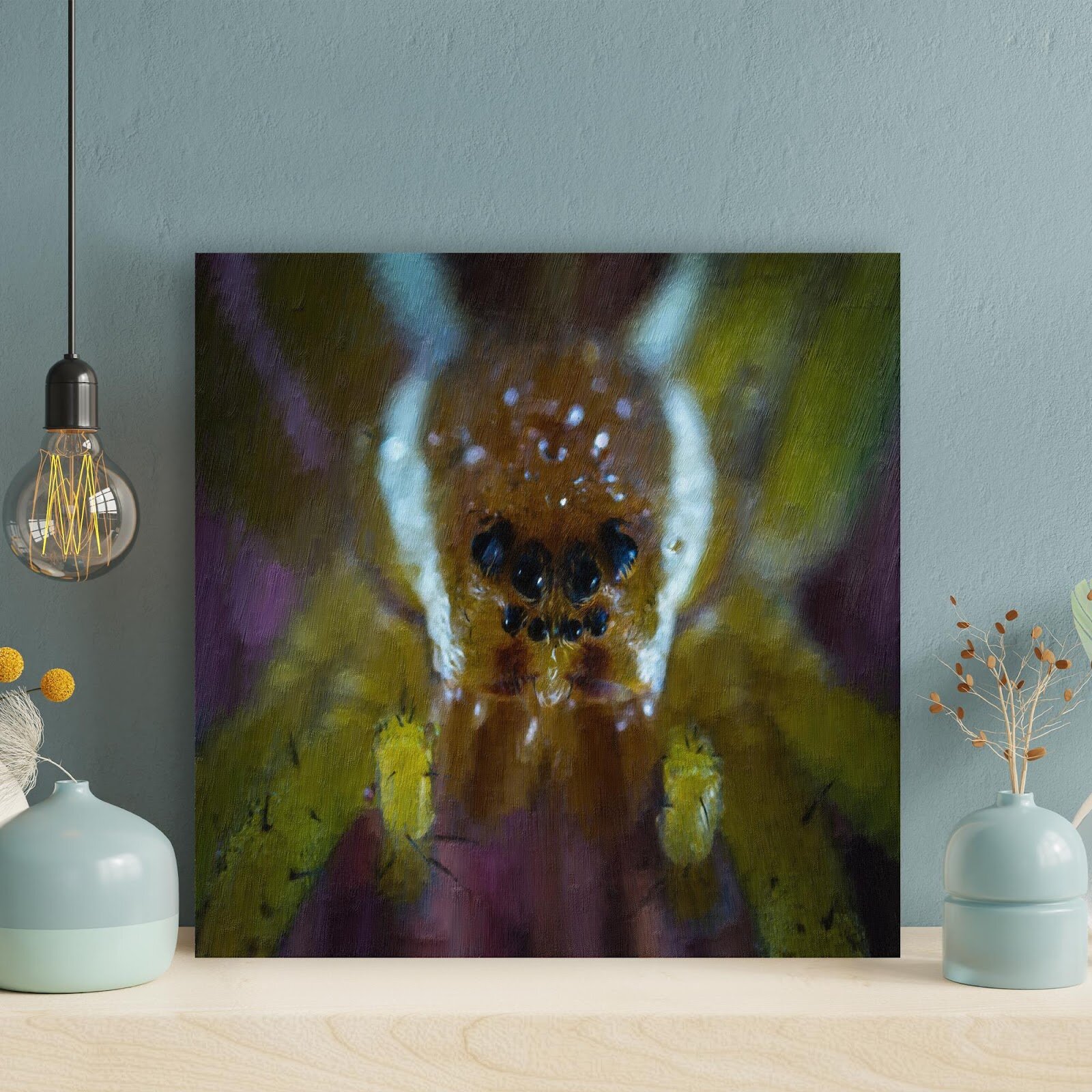 Gracie Oaks Yellow Spider's Head On Canvas Painting | Wayfair