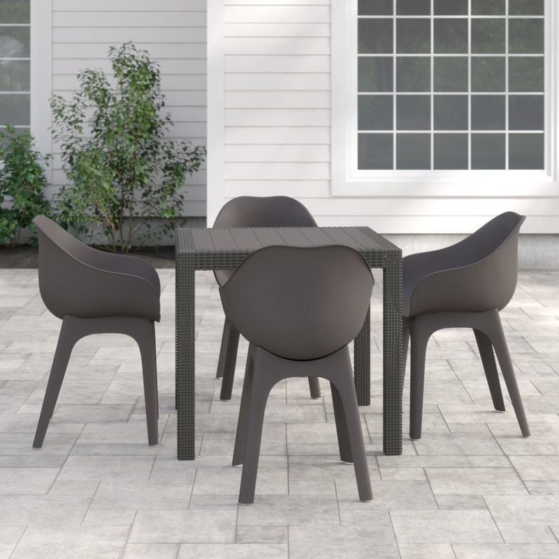 Anabelle 4 - Person Patio Dining Set with Square Table