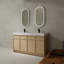 Meuble-lavabo autoportant avec double lavabo en résine et 4 portes d'armoire à fermeture en douceur (KD-PACKING)