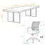 Ensemble de table de conférence moderne en bois massif pour 8 personnes avec 8 chaises de bureau-662200601