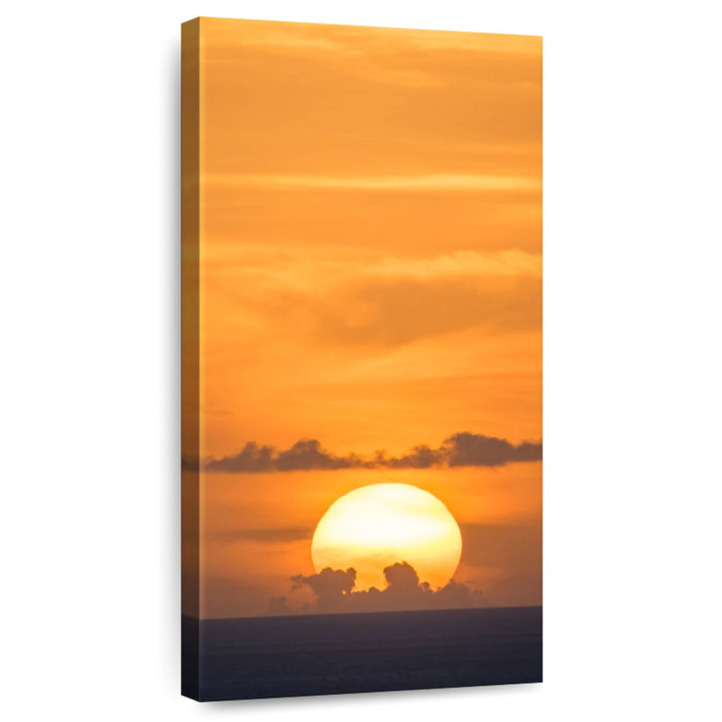 Coucher de soleil brillant des Antilles, H 24 po x l 12 po