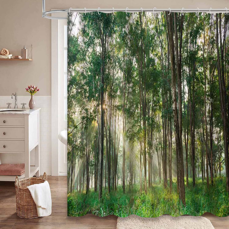 Rideau de douche Tree Sunlight Forest, L 72 po x l 72 po