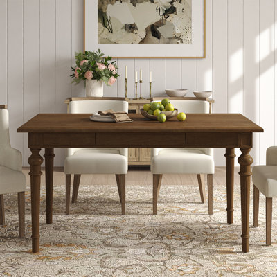 Sara 60'' Farmhouse Dining Table With Drawer