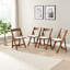 4 pièces de chaise pliante - bois massif, finition noyer, coussin beige et pour les activités de plein air