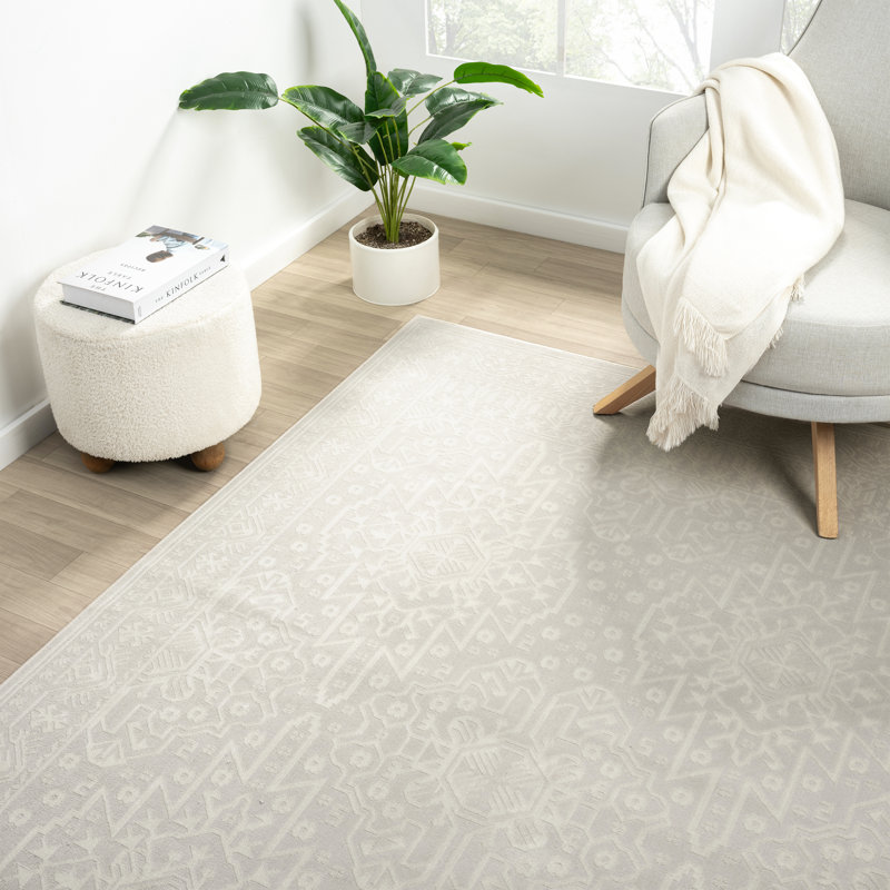 Abani Rugs Ardencroft REG520A Cream Tone-on-Tone Vintage Inspired Area Rug, Rectangle 2' x 3'