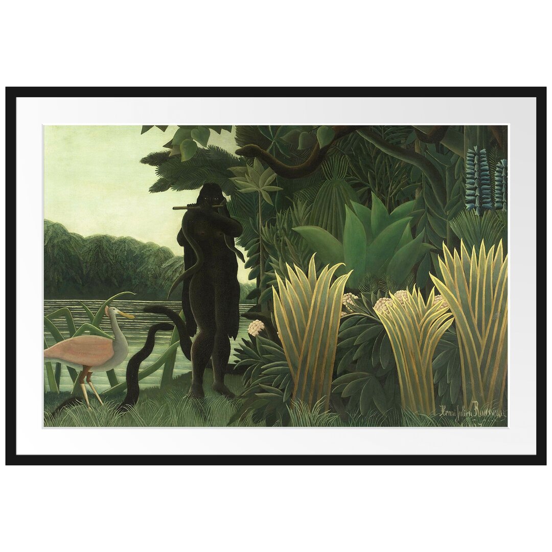 Gerahmter Kunstdruck The Snake Charmer Naivism von Henri Rousseau