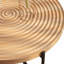 Table basse ronde moderne avec base en métal robuste et plateau en panneau de fibres à densité moyenne polyvalent