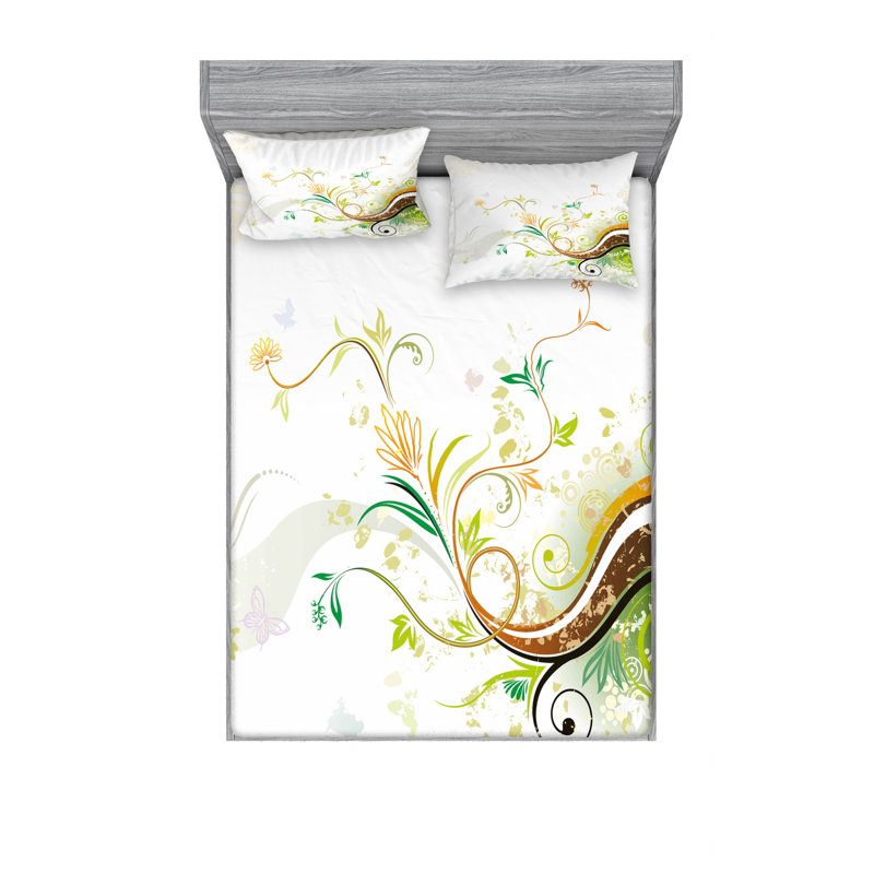 Microfiber Sheet Set, Queen Sheet Set with Fitted Sheet