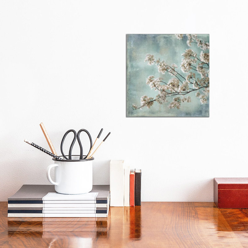 Aqua Blossoms I by John Seba - Wrapped Canvas Print, Wrapped Canvas, 30.48 cm H x 30.48 cm W