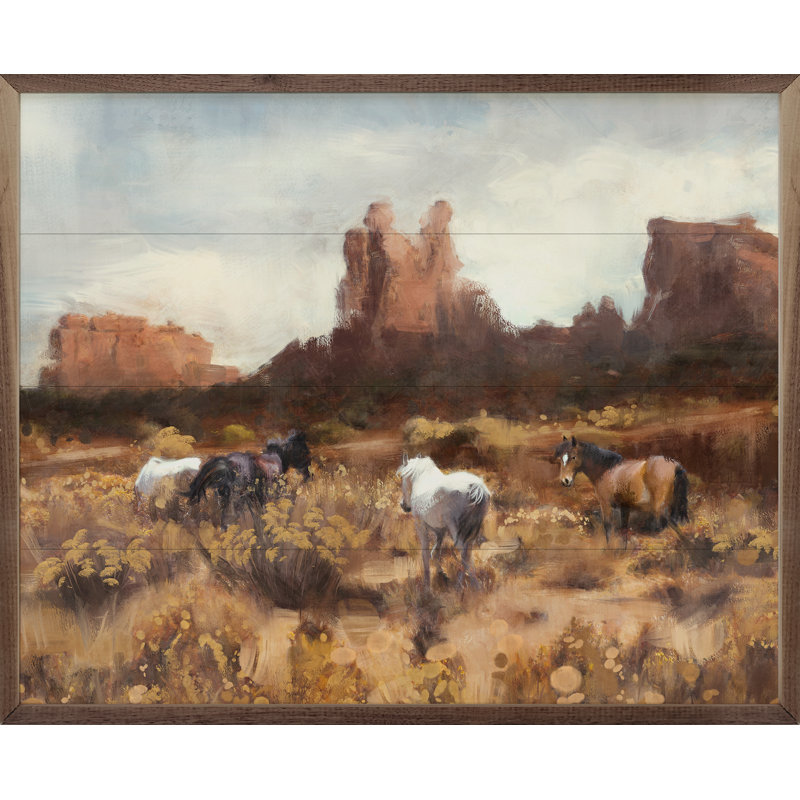 «Desert Horses By Nina Blue» sur bois, H 8 po x l 10 po