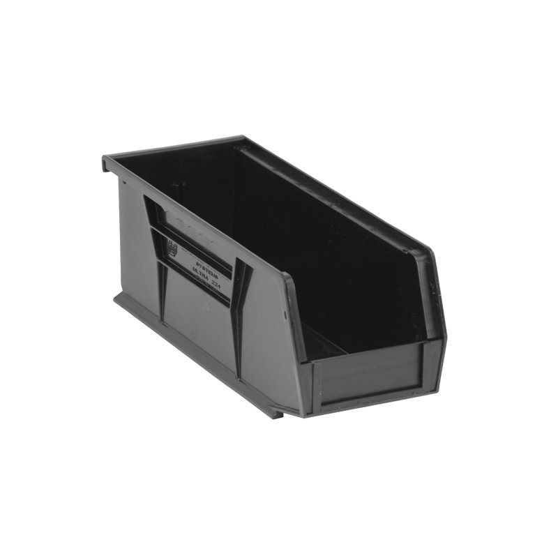  QUS224BK Ultra Stack & Hang Heavy Duty Part Organizer Black Bins 11" L x 5" W x 4" H 12 Pack