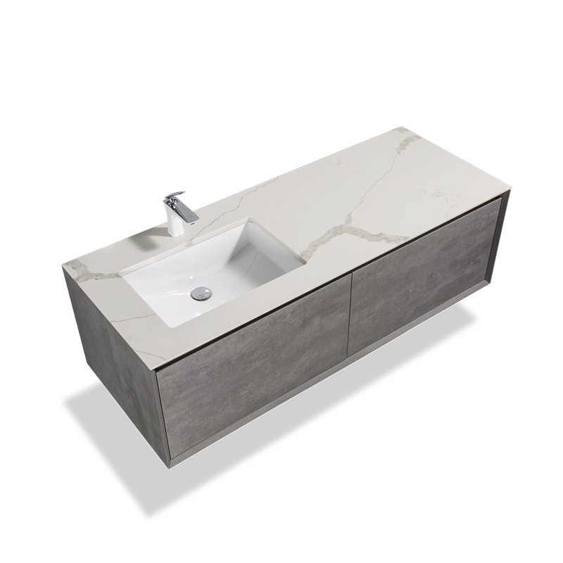 Ensemble de meuble-lavabo flottant simple 60 po avec lavabo en céramique intégré Friedhelm