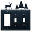 Deer and Pine Trees 3-Gang Toggle Light Switch / Rocker Combination Wall Plate