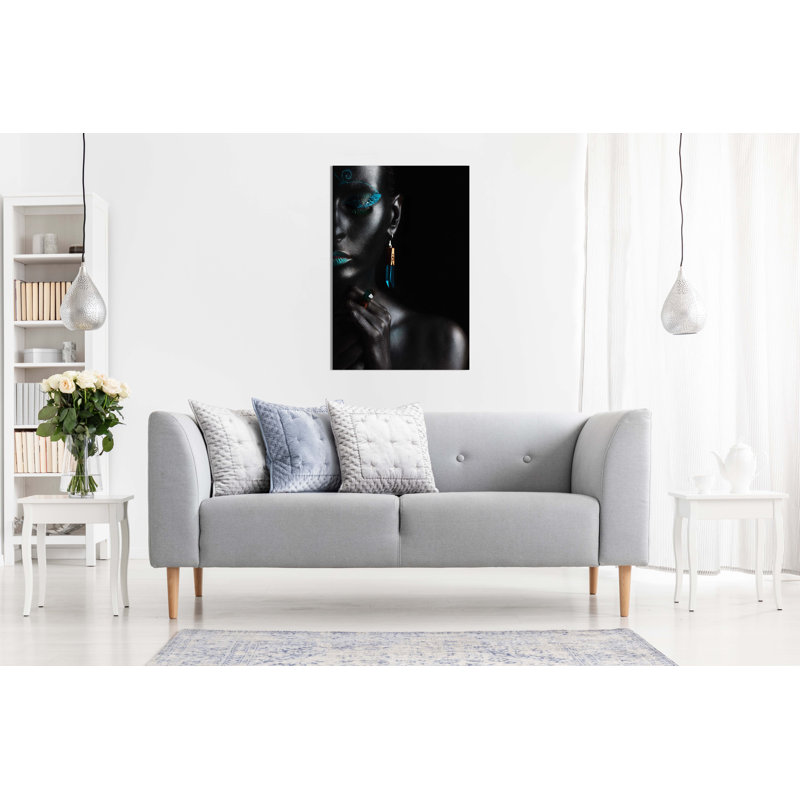 Woman Closed-eyes - Wrapped Canvas Painting, 61cm H x 41cm W