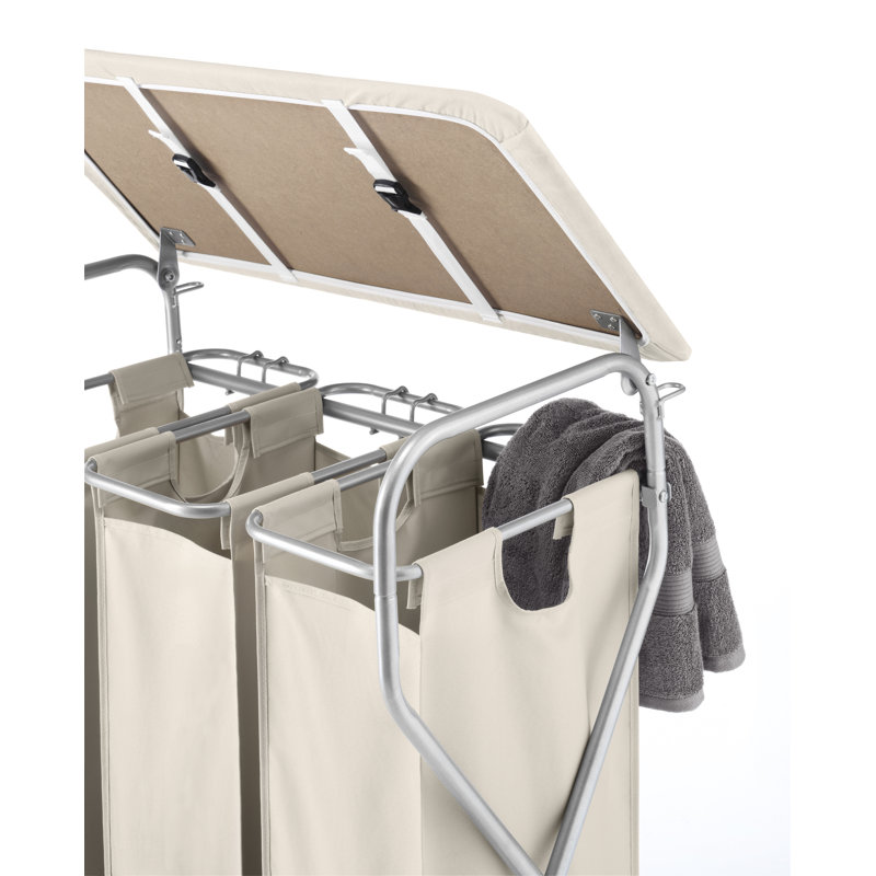 Canvas Rolling Laundry Center with Handles