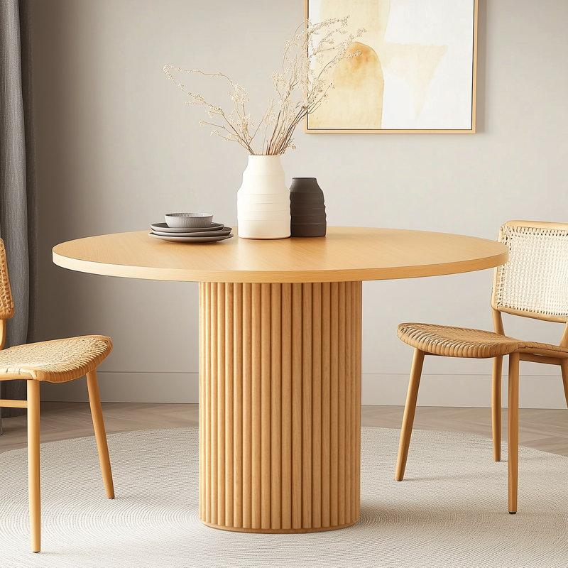 Astraea Round Wood Dining Table, 29.6"H x 47"L x 47"W, Natural