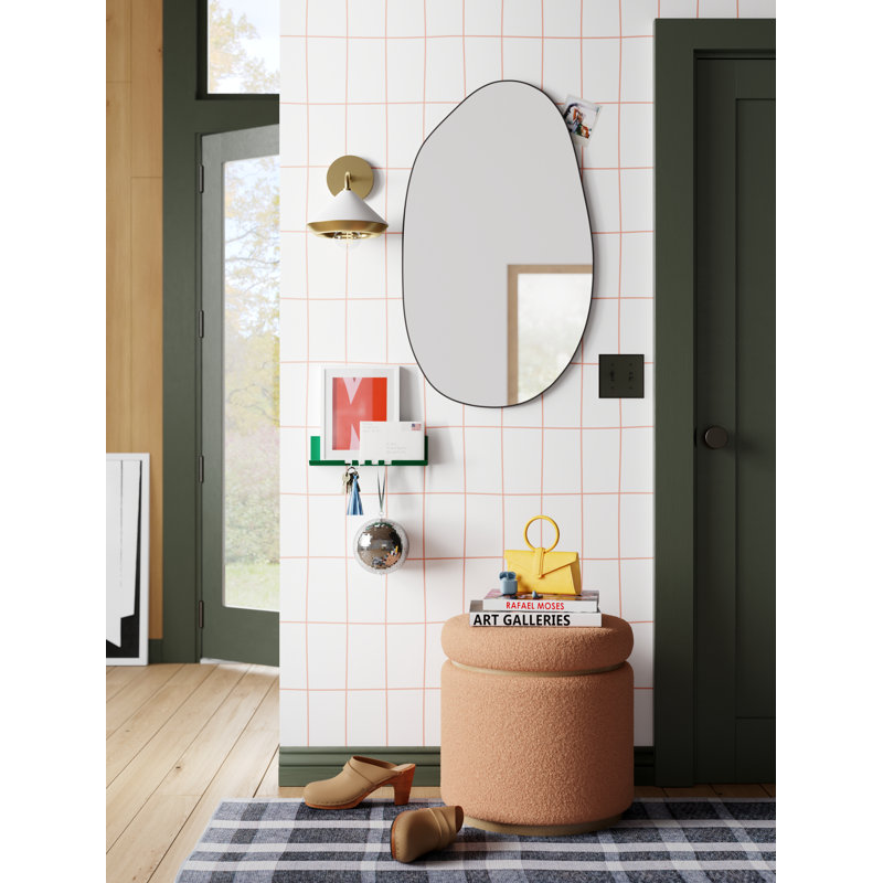 Miroir mural sans cadre, miroir de commode asymétrique décoratif