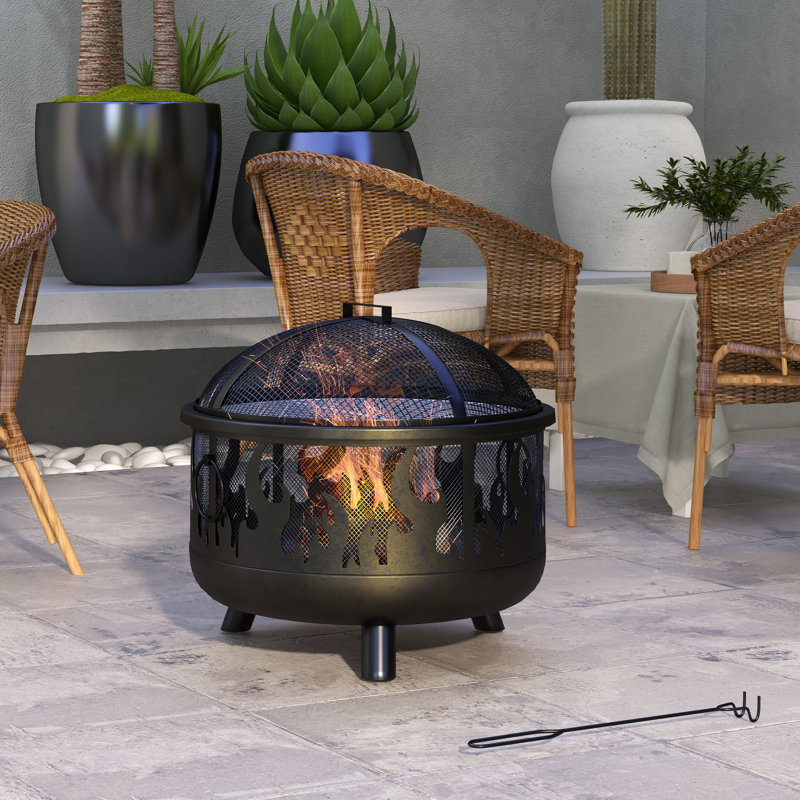 Gladys Round Iron Charcoal Fire Pit