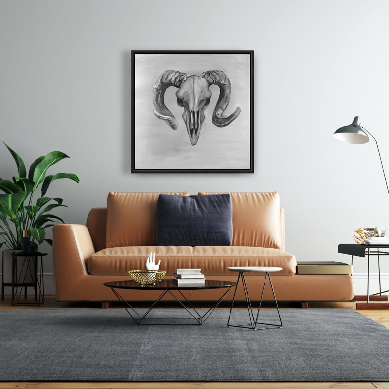 " Grayscale Aries Skull "