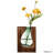 10-Inch Wood And Glass Inlay Vase - Merging The Natural Warmth And Texture Of Wood With The Elegance And Color Of Glass, Perfect For Enhancing Home Decor, Office Desk, Kitchen Table Or Living Room-102452920