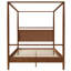 Structure de lit à baldaquin en bois massif sans sommier requis-2096985686