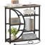 Console étroite avec station de recharge, étagères de rangement à 5 niveaux, table basse de style industriel pour entrée et salon