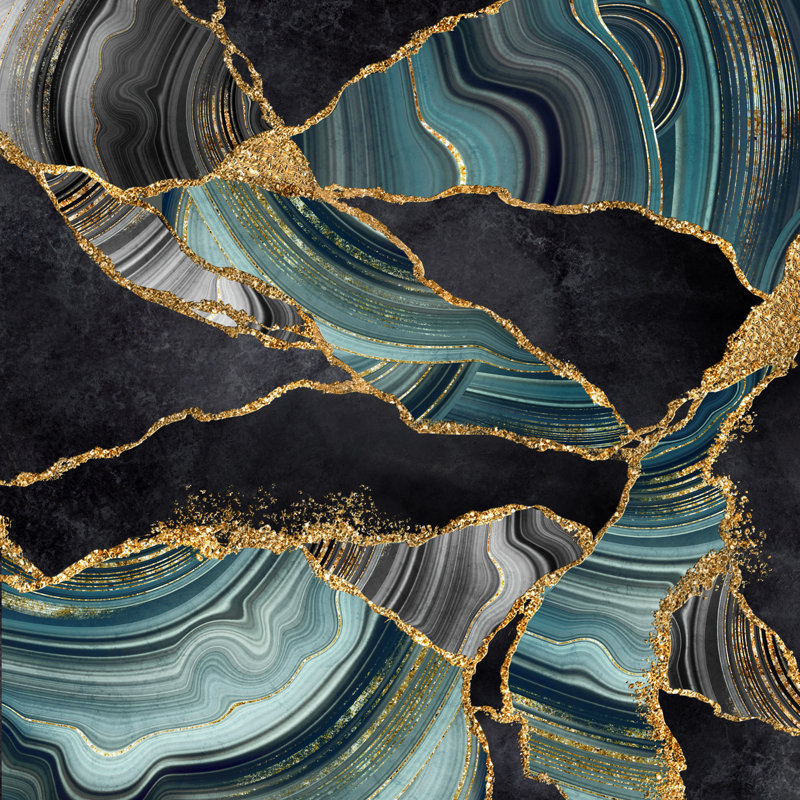 Abstract Marble Background - Wrapped Canvas Painting, 30cm H x 30cm W x 3.8cm D