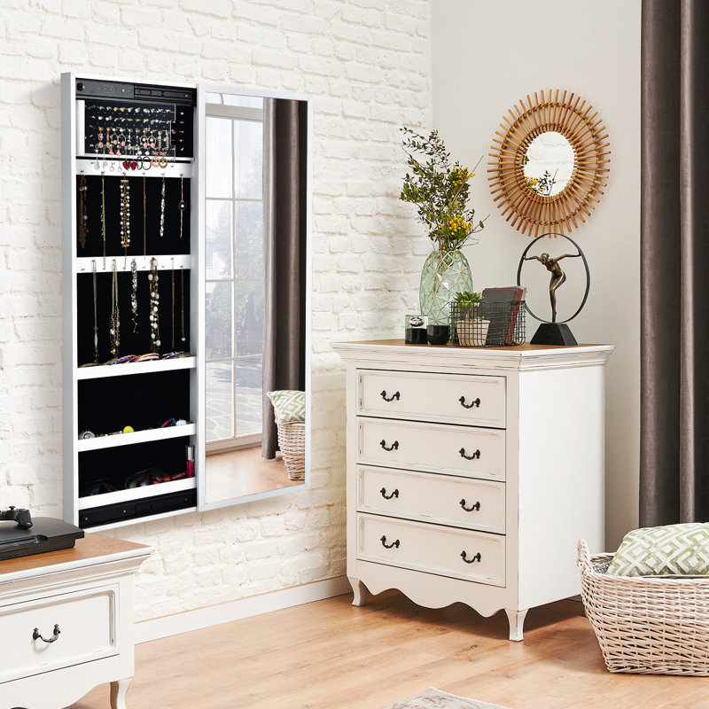 Blayde Wall Jewelry Armoire, White