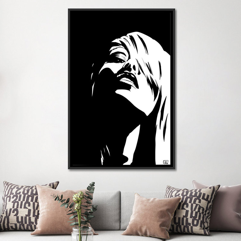 " Stare " by Giuseppe Cristiano, 60" H x 40" W x 1.5" D, Black Framed Canvas, No Mat