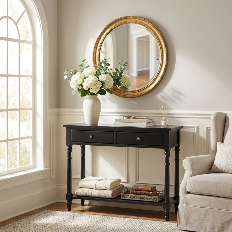 Beauman 90cm Console Table, Black