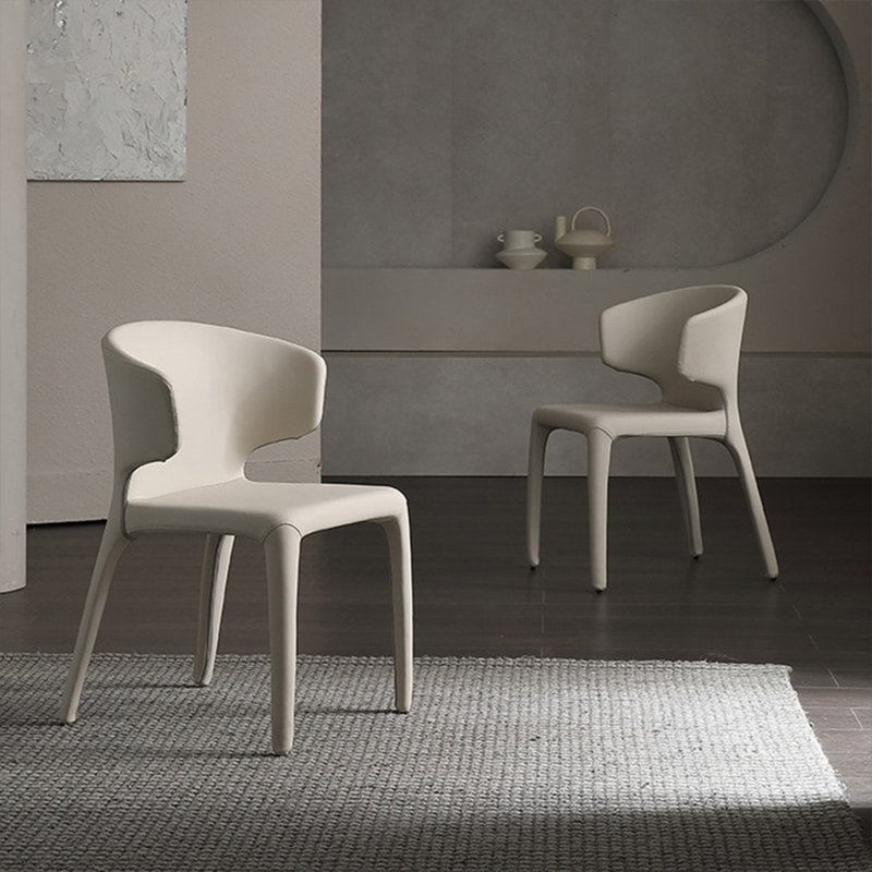 White Solid back side Chair(Set of 2)