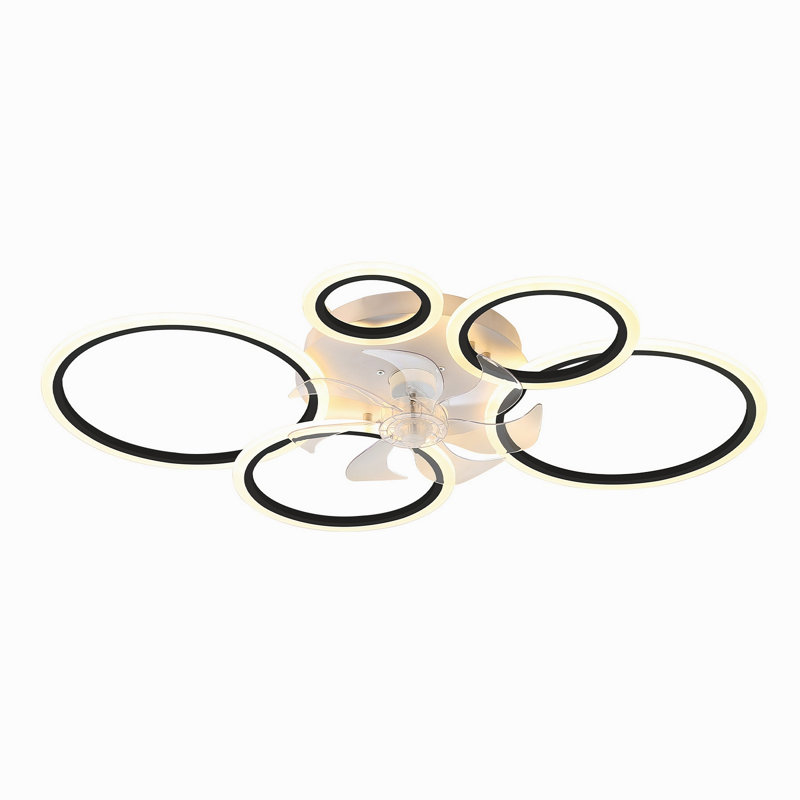 Ventilateur de plafond avec télécommande et lumières APP, à intensité variable avec télécommande 7 pales 6 vitesses de vent