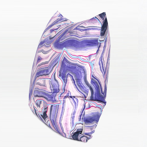 Abstract Reversible Throw Pillow, Purple, Pillow Cover, No Fill