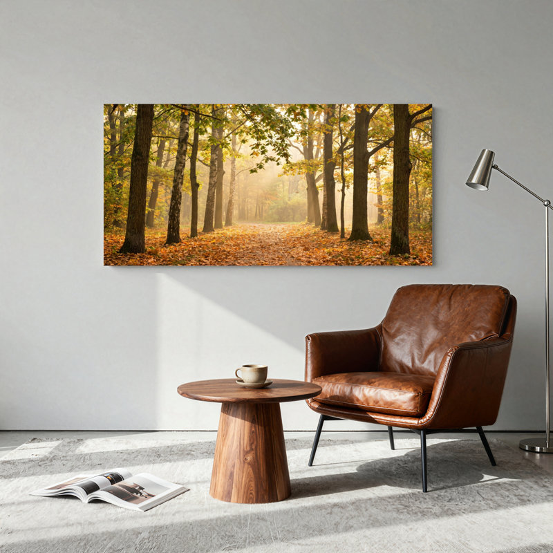 Ensemble de 1 tableau sur toile Forêt d'automne, L 40 po x H 20 po, Toile tendue