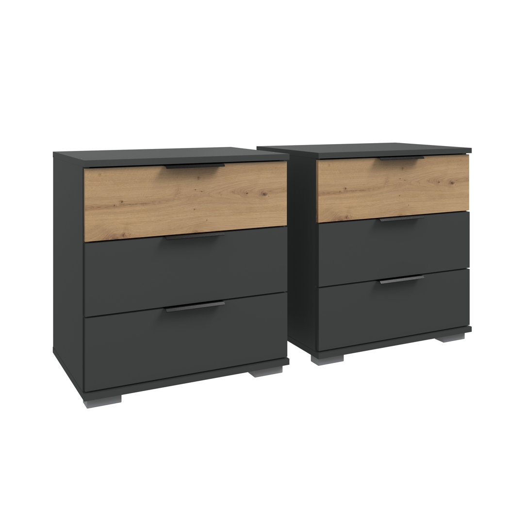 Theresa 3 Drawer Bedside Table