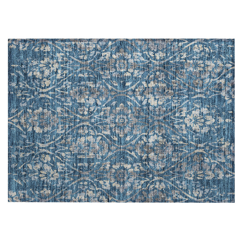 Maliana Washable Floral Indoor / Outdoor Rug, Rectangle 1'8" x 2'6"