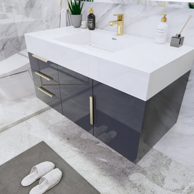 Ensemble de meuble-lavabo simple mural 42 po Glasgow
