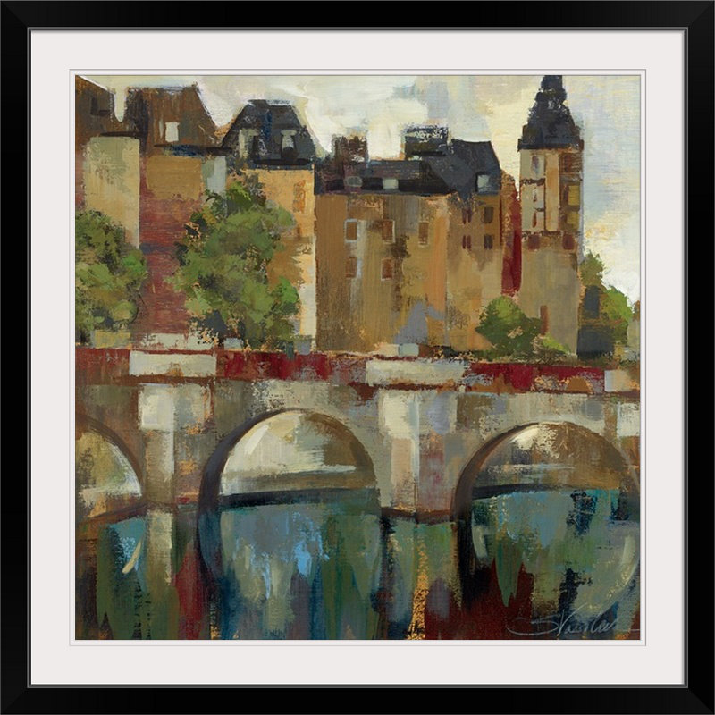 «Paris Late Summer II» par Silvia Vassileva - reproduction, H 32 po x l 32 po x P 1 po, Cadre noir