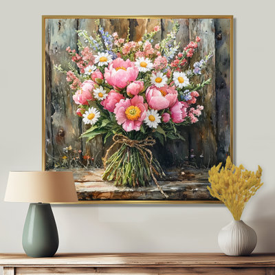 «Rustic Romance Wildflowers Bouquet II», art mural assorti