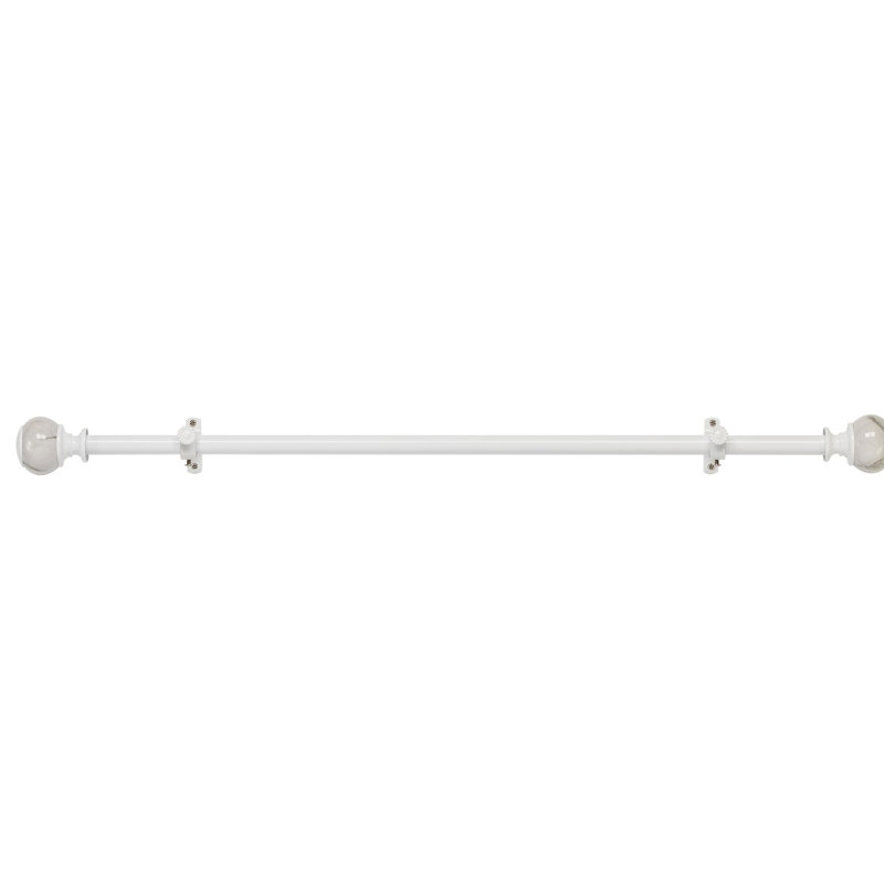 Tringle à rideaux simple Gillon, H 1 po x l 120 po x P 1 po, Blanc