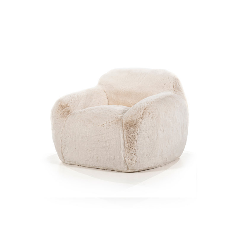 Lounge Chair, Beige Polyester
