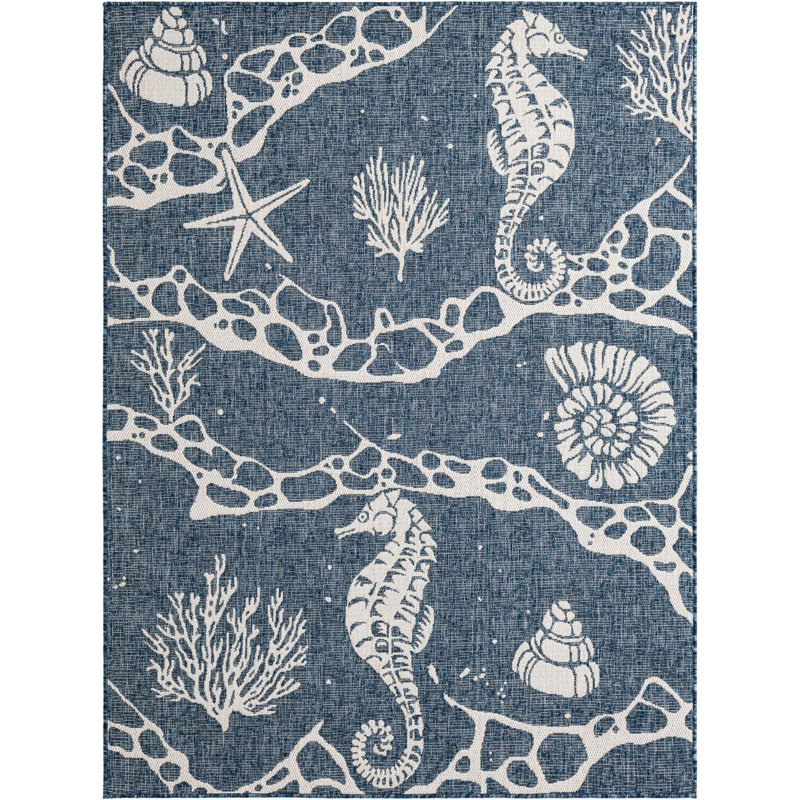 Tapis contemporain bleu marine Aycan, Rectangle 5 pi 1 po x 7 pi 1 po