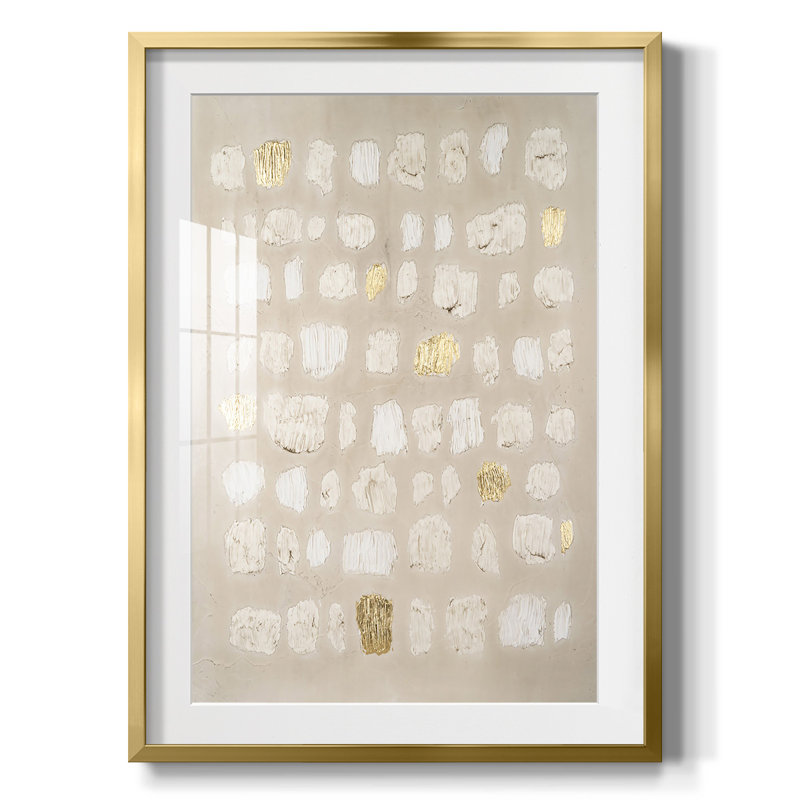 Embellished Cobblestone I -Framed Print, 28.5" H x 20.5" W, Gold