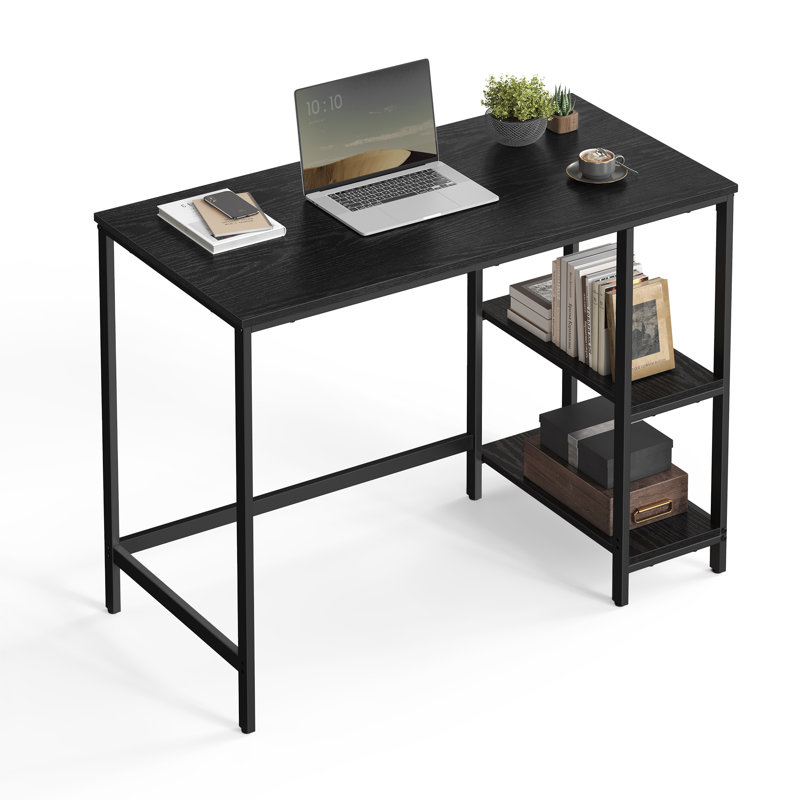 Alaudin Steel Computer Desk, Ebony Black/Black