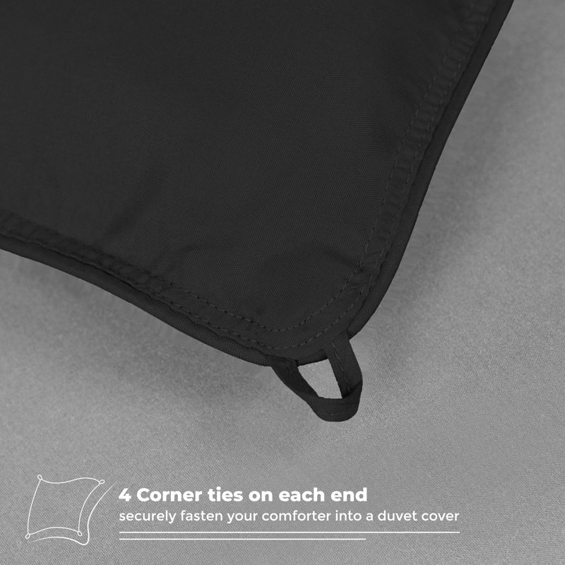 Full Black/Grey Reversible Down Alternative Microfiber Comforter